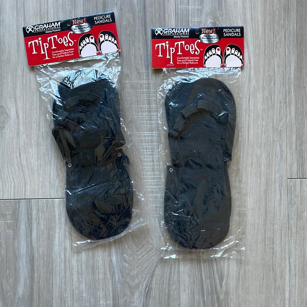 Graham Professional Black Disposable Pedicure Sandals with Toe-Dividers